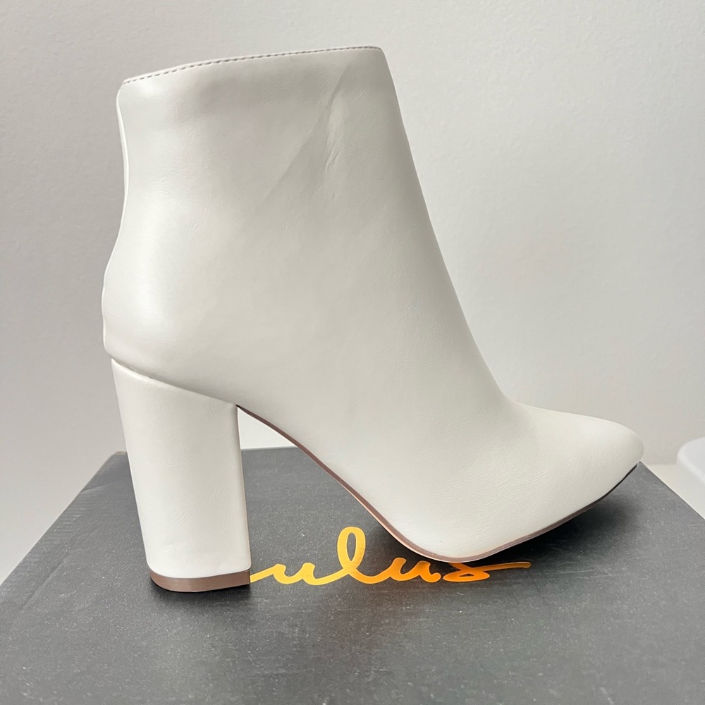 Brand new never worn white booties